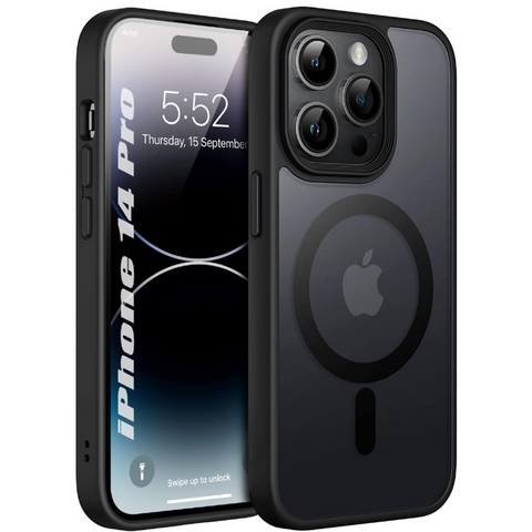 Enflamo Back Cover Case For iPhone 14 Pro | Compatible With Magsafe Designed (Black) - Enflamo Enflamo Back Cover Case For iPhone 14 Pro | Compatible With Magsafe Designed (Black) - Enflamo