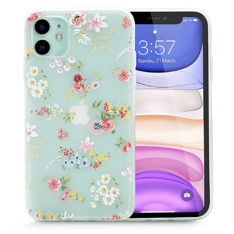 Enflamo Soft TPU 3D Relief Flower Printed Phone Case Back Cover for iPhone 11 (White, Mix Lilies) - Enflamo Enflamo Soft TPU 3D Relief Flower Printed Phone Case Back Cover for iPhone 11 (White, Mix Lilies) - Enflamo