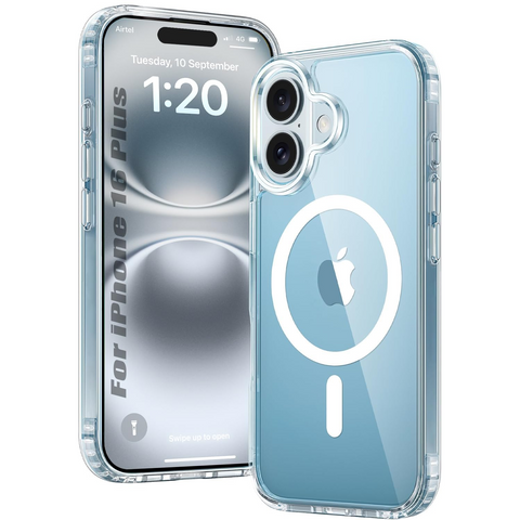 Enflamo Hard Clear Shockproof Transpareant Magnatic Case Cover for iPhone 16 Plus | Ultra Hybrid Camera Bump Protection - Enflamo Enflamo Hard Clear Shockproof Transpareant Magnatic Case Cover for iPhone 16 Plus | Ultra Hybrid Camera Bump Protection - Enflamo