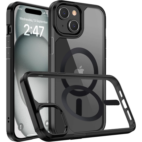 Enflamo Clear Back Cover Case Compatible with Mag-Safe Designed for iPhone 15 | Ultra Hybrid Shockproof Cameraack Bump Protection (Bl) - Enflamo Enflamo Clear Back Cover Case Compatible with Mag-Safe Designed for iPhone 15 | Ultra Hybrid Shockproof Cameraack Bump Protection (Bl) - Enflamo