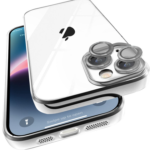 Enflamo Acrylic Hard Clear Back Cover Case For Iphone 14 | With Camera Lense Protection (Black) - Enflamo Enflamo Acrylic Hard Clear Back Cover Case For Iphone 14 | With Camera Lense Protection (Black) - Enflamo