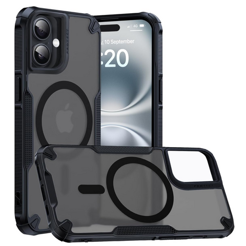 Enflamo Matte Shockproof Back Cover Case Compatible with Magnatic Designed for iPhone 16 Plus | Ultra Hybrid Camera Bump Protection (Black) - Enflamo Enflamo Matte Shockproof Back Cover Case Compatible with Magnatic Designed for iPhone 16 Plus | Ultra Hybrid Camera Bump Protection (Black) - Enflamo