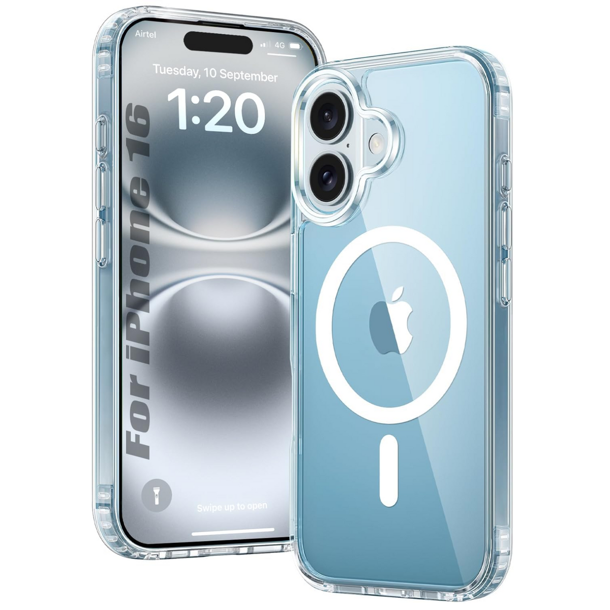 Enflamo Hard Clear Shockproof Transpareant Magnatic Case Cover for iPhone 16 | Ultra Hybrid Camera Bump Protection - Enflamo