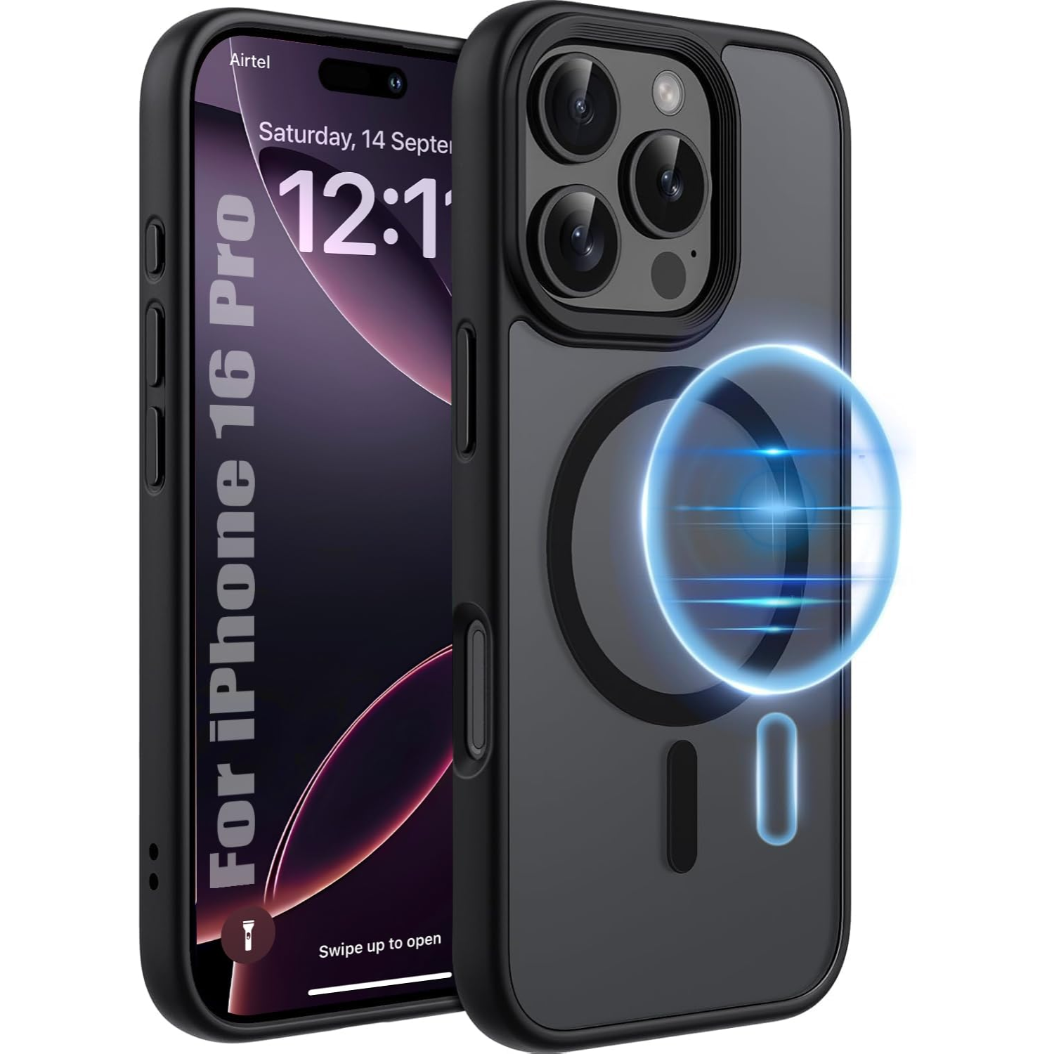 Enflamo Matte Back Cover Case Compatible with Mag for iPhone 16 Pro