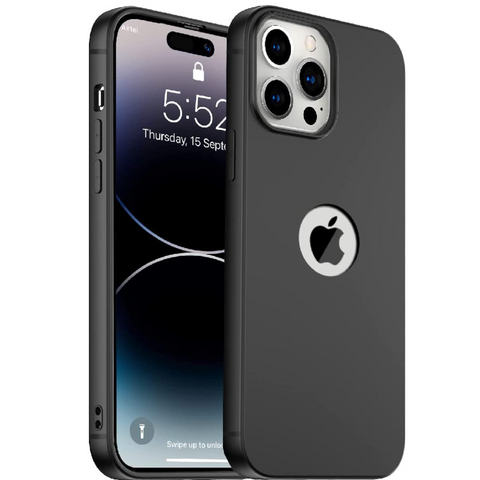 Enflamo Soft Silicone Matte Back Cover Case for iPhone 14 Pro | with Camera Protection (Black) - Enflamo Enflamo Soft Silicone Matte Back Cover Case for iPhone 14 Pro | with Camera Protection (Black) - Enflamo