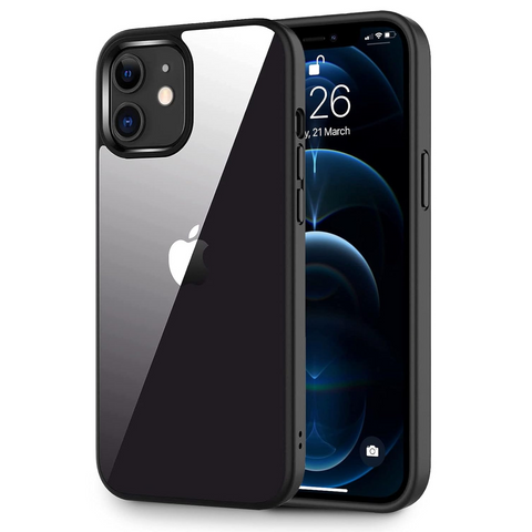 Enflamo Back Case Cover for iPhone 12/12 Pro (TPU+Plastic, Black) - Enflamo Enflamo Back Case Cover for iPhone 12/12 Pro (TPU+Plastic, Black) - Enflamo