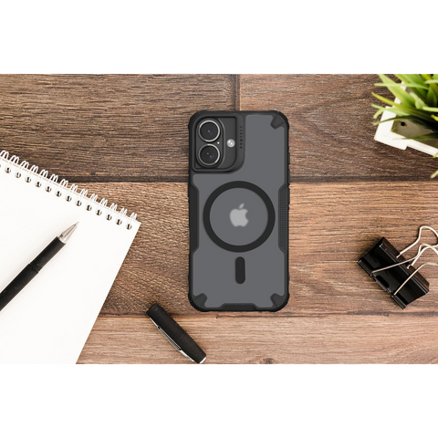 Enflamo Matte Shockproof Back Cover Case Compatible with Magnatic Designed for iPhone 16 Plus | Ultra Hybrid Camera Bump Protection (Black) - Enflamo Enflamo Matte Shockproof Back Cover Case Compatible with Magnatic Designed for iPhone 16 Plus | Ultra Hybrid Camera Bump Protection (Black) - Enflamo