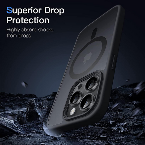 Enflamo Polycarbonate Matte Back Cover Case Compatible with Magsafe Designed for iPhone 15 Pro | Ultra Hybrid Camera Bump Protection (Black) - Enflamo Enflamo Polycarbonate Matte Back Cover Case Compatible with Magsafe Designed for iPhone 15 Pro | Ultra Hybrid Camera Bump Protection (Black) - Enflamo