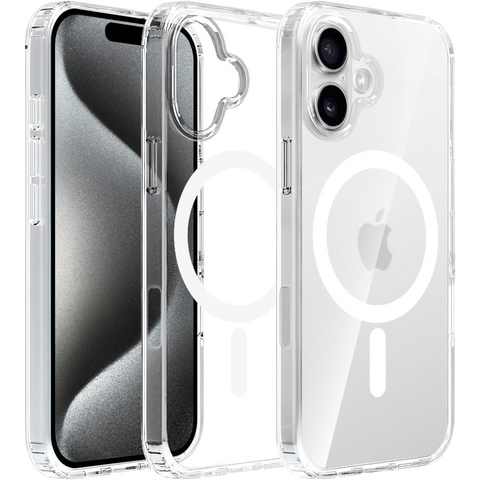 Enflamo Hard Clear Shockproof Transpareant Magnatic Case Cover for iPhone 16 | Ultra Hybrid Camera Bump Protection - Enflamo Enflamo Hard Clear Shockproof Transpareant Magnatic Case Cover for iPhone 16 | Ultra Hybrid Camera Bump Protection - Enflamo