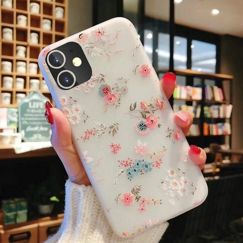 Enflamo Soft TPU 3D Relief Flower Printed Phone Case Back Cover for iPhone 11 (White, Mix Lilies) - Enflamo Enflamo Soft TPU 3D Relief Flower Printed Phone Case Back Cover for iPhone 11 (White, Mix Lilies) - Enflamo