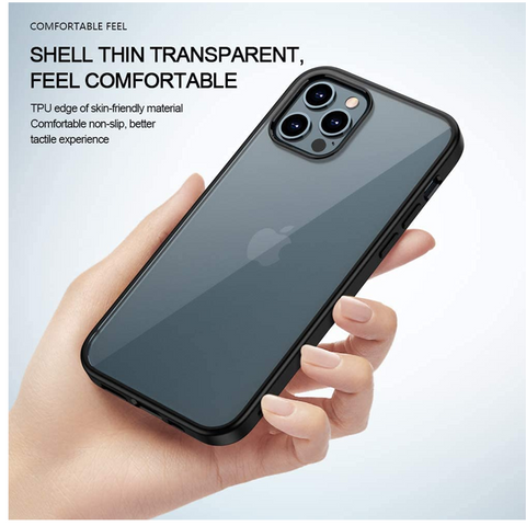 Enflamo Back Case Cover for iPhone 12/12 Pro (TPU+Plastic, Black) - Enflamo Enflamo Back Case Cover for iPhone 12/12 Pro (TPU+Plastic, Black) - Enflamo