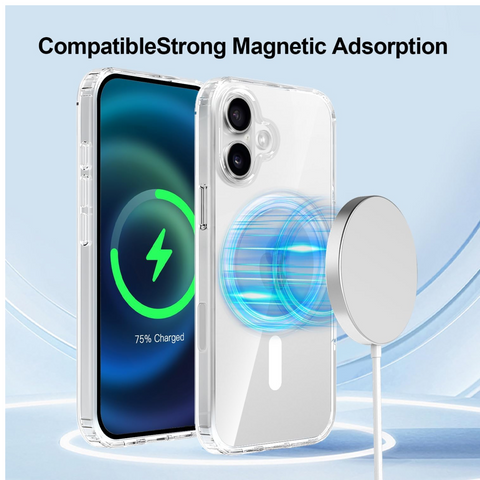 Enflamo Hard Clear Shockproof Transpareant Magnatic Case Cover for iPhone 16 Plus | Ultra Hybrid Camera Bump Protection - Enflamo Enflamo Hard Clear Shockproof Transpareant Magnatic Case Cover for iPhone 16 Plus | Ultra Hybrid Camera Bump Protection - Enflamo