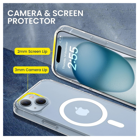 Enflamo Hard Clear Magsafe Case Cover for iPhone 15 / iPhone 14 | Ultra Hybrid Camera Bump Protection - Enflamo Enflamo Hard Clear Magsafe Case Cover for iPhone 15 / iPhone 14 | Ultra Hybrid Camera Bump Protection - Enflamo