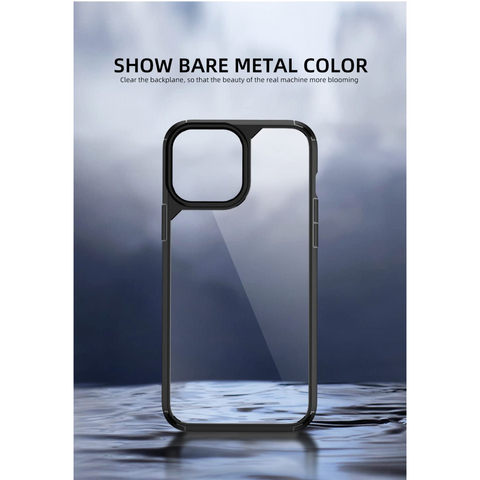 Enflamo TPU+Plastic Hard Clear Back Cover Case For Iphone 14|Iphone 13|With Camera Protection (Black) - Enflamo Enflamo TPU+Plastic Hard Clear Back Cover Case For Iphone 14|Iphone 13|With Camera Protection (Black) - Enflamo