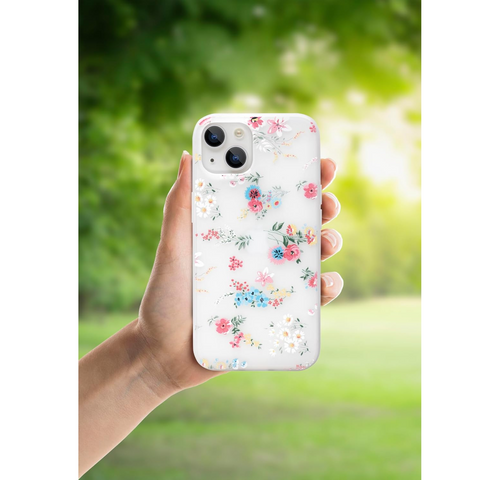 Enflamo Soft TPU 3D Relief Flower Printed Phone Case Back Cover for iPhone 13 (Mix Lilies) White - Enflamo Enflamo Soft TPU 3D Relief Flower Printed Phone Case Back Cover for iPhone 13 (Mix Lilies) White - Enflamo