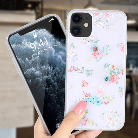 Enflamo Soft TPU 3D Relief Flower Printed Phone Case Back Cover for iPhone 11 (White, Mix Lilies) - Enflamo Enflamo Soft TPU 3D Relief Flower Printed Phone Case Back Cover for iPhone 11 (White, Mix Lilies) - Enflamo