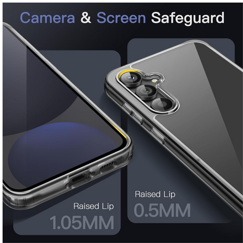 Enflamo Clear Shockproof Back Case Cover for Samsung Galaxy S25 | Non-Yellowing and Camera Bump Protection (Black) - Enflamo Enflamo Clear Shockproof Back Case Cover for Samsung Galaxy S25 | Non-Yellowing and Camera Bump Protection (Black) - Enflamo
