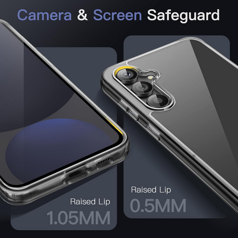 Enflamo Clear Shockproof Back Case Cover for Samsung Galaxy S25 Plus | Non-Yellowing and Camera Bump Protection (Black) - Enflamo Enflamo Clear Shockproof Back Case Cover for Samsung Galaxy S25 Plus | Non-Yellowing and Camera Bump Protection (Black) - Enflamo