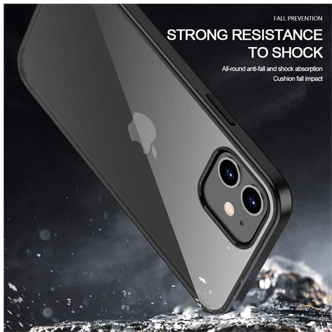 Enflamo Back Case Cover for iPhone 12/12 Pro (TPU+Plastic, Black) - Enflamo Enflamo Back Case Cover for iPhone 12/12 Pro (TPU+Plastic, Black) - Enflamo