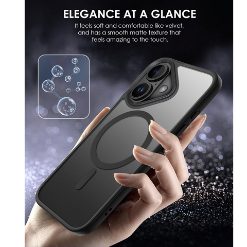 Enflamo Matte Back Cover Case Compatible with Mag for iPhone 16 | Ultra Hybrid Camera Bump Safe Protection (Black) - Enflamo Enflamo Matte Back Cover Case Compatible with Mag for iPhone 16 | Ultra Hybrid Camera Bump Safe Protection (Black) - Enflamo
