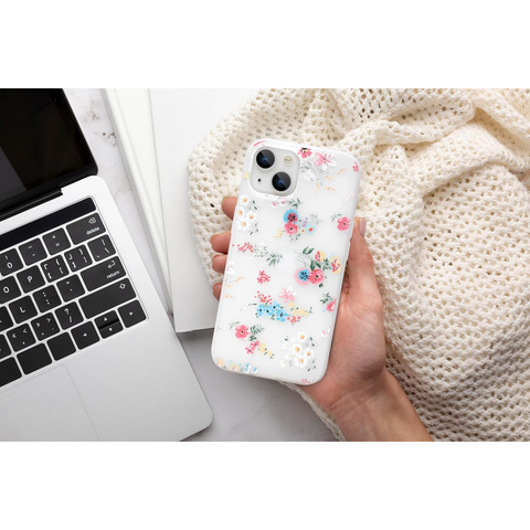 Enflamo Soft TPU 3D Relief Flower Printed Phone Case Back Cover for iPhone 13 (Mix Lilies) White - Enflamo Enflamo Soft TPU 3D Relief Flower Printed Phone Case Back Cover for iPhone 13 (Mix Lilies) White - Enflamo