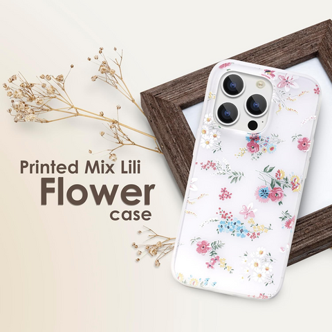 Enflamo Soft Silione Phone Back Case Cover for iPhone 15 Pro | Girls 3D Flower Printed (Mix Lilies) White - Enflamo Enflamo Soft Silione Phone Back Case Cover for iPhone 15 Pro | Girls 3D Flower Printed (Mix Lilies) White - Enflamo