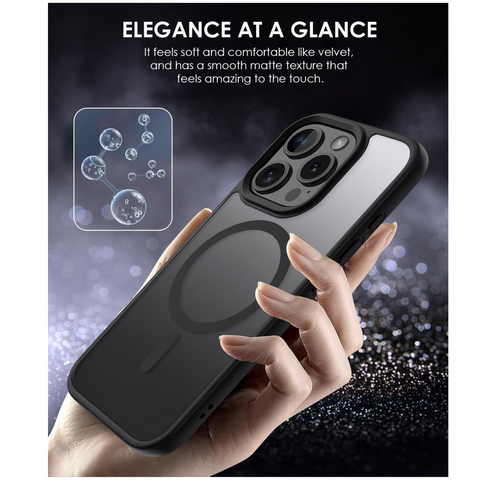 Enflamo Matte Back Cover Case Compatible with Mag for iPhone 16 Pro MAX | Ultra Hybrid Camera Bump Safe Protection (Black) - Enflamo Enflamo Matte Back Cover Case Compatible with Mag for iPhone 16 Pro MAX | Ultra Hybrid Camera Bump Safe Protection (Black) - Enflamo
