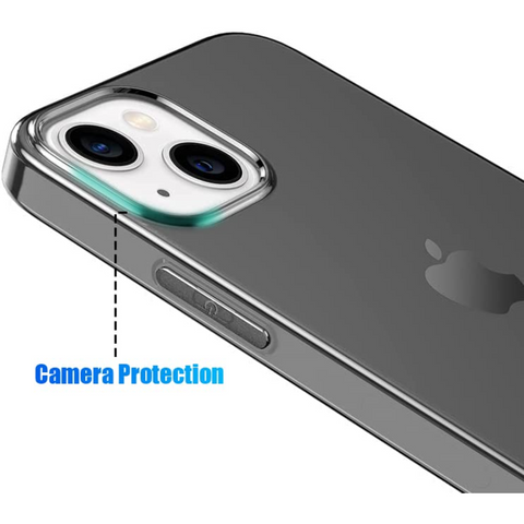 Enflamo Soft Silicone Transparent Black Back Case Cover for iPhone 14 / iPhone 13 (Transparent Black) | Camera Bump Protecion - Enflamo Enflamo Soft Silicone Transparent Black Back Case Cover for iPhone 14 / iPhone 13 (Transparent Black) | Camera Bump Protecion - Enflamo
