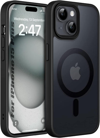 Enflamo Polycarbonate Matte Back Cover Case Compatible with Mag-Safe Designed for iPhone Ultra Hybrid Camera Bump Protection, Black - Enflamo Enflamo Polycarbonate Matte Back Cover Case Compatible with Mag-Safe Designed for iPhone Ultra Hybrid Camera Bump Protection, Black - Enflamo