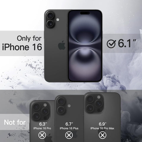 Enflamo Transpareant Hard Back Case Cover for iPhone 16 | Anti-Yellowing and Camera Bump Protection (Black) - Enflamo Enflamo Transpareant Hard Back Case Cover for iPhone 16 | Anti-Yellowing and Camera Bump Protection (Black) - Enflamo
