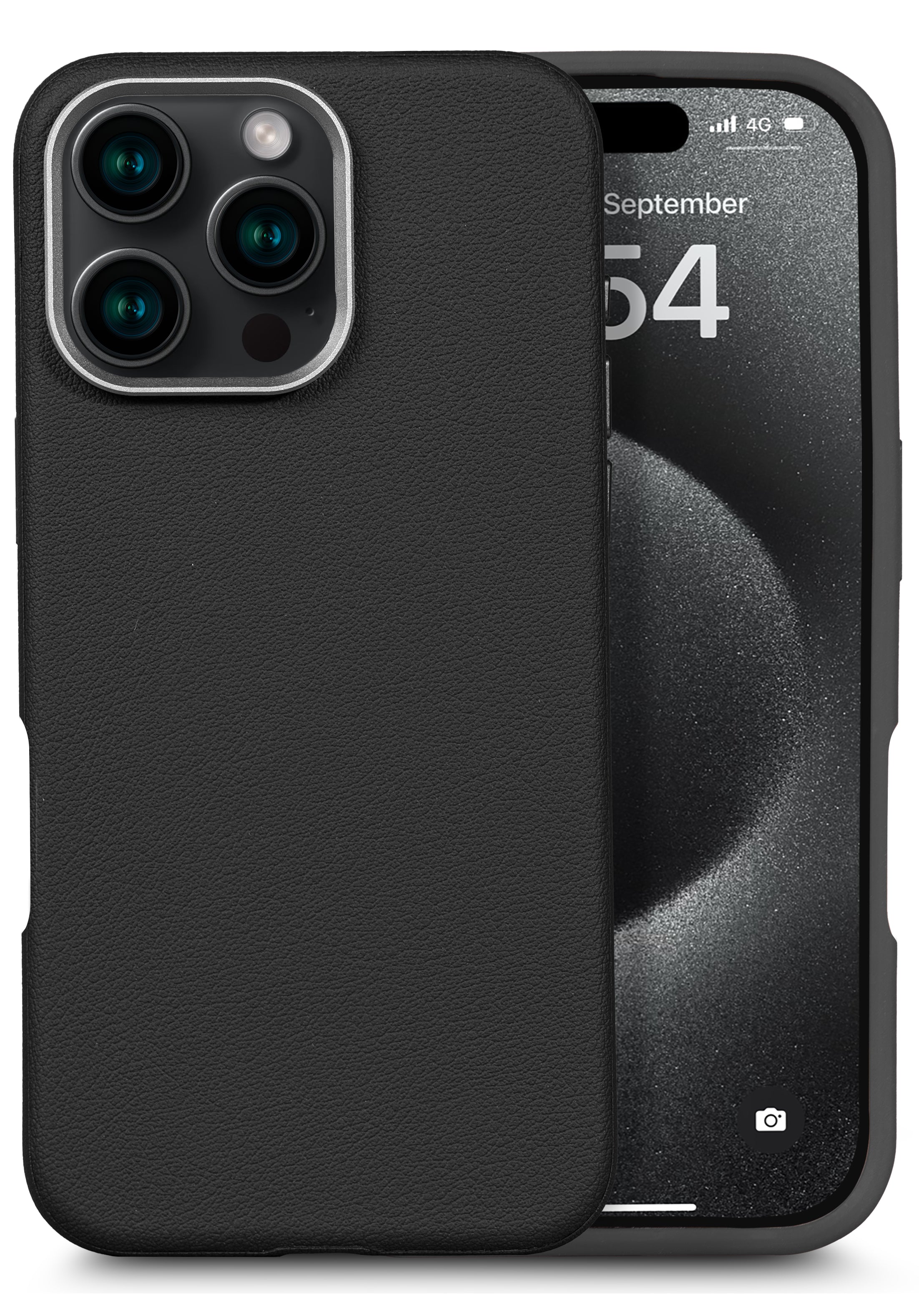Enflamo for iPhone Genuine Leather Finish Back Cover Case | Magnetic Shockproof Design | Raised Edges for Camera & Screen Protection (Brown)