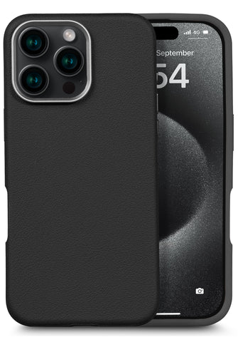 Enflamo for iPhone Genuine Leather Finish Back Cover Case | Magnetic Shockproof Design | Raised Edges for Camera & Screen Protection (Brown)