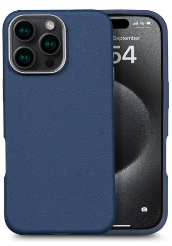 Enflamo for iPhone Genuine Leather Finish Back Cover Case | Magnetic Shockproof Design | Raised Edges for Camera & Screen Protection (Brown)