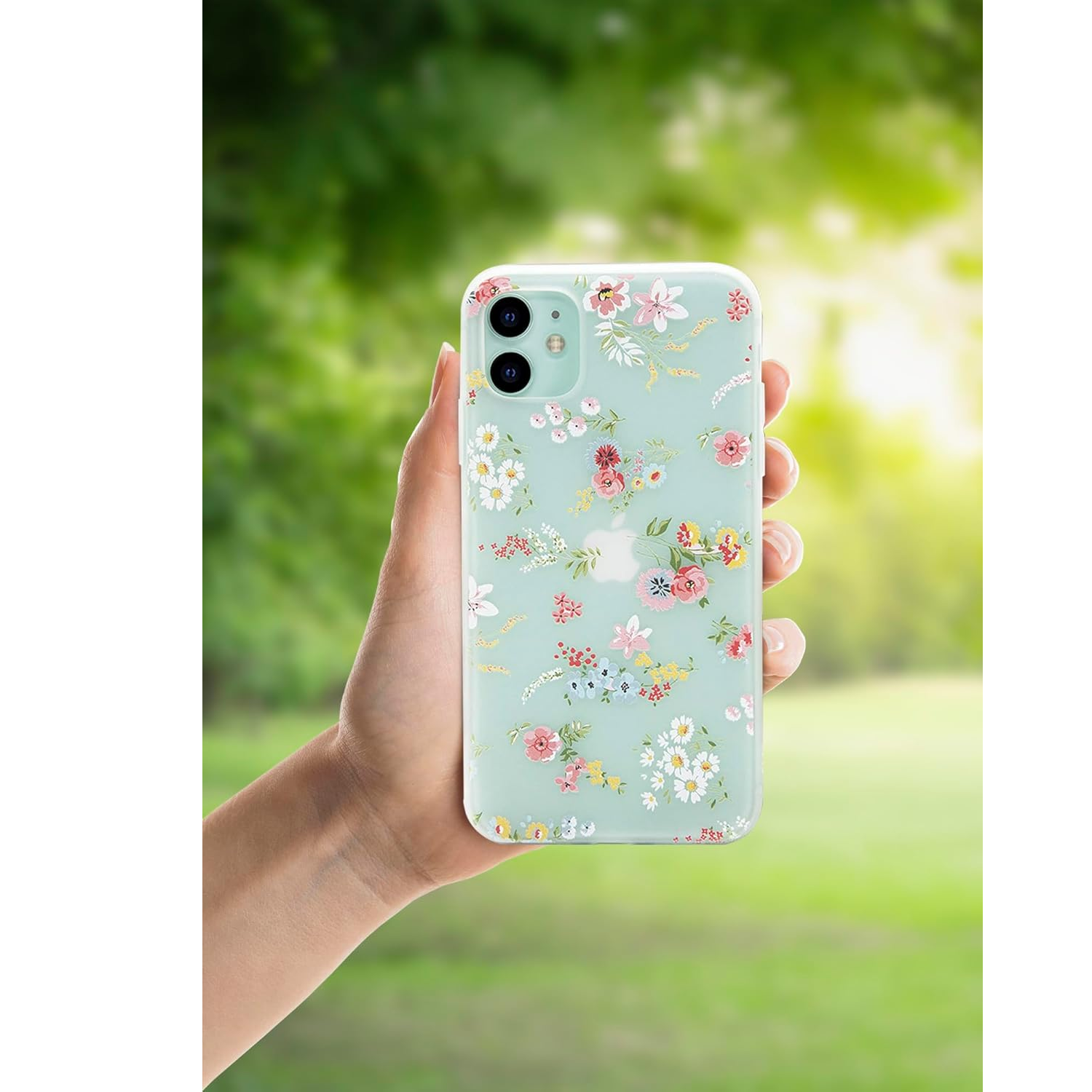 Enflamo Silicone Soft 3D Relief Flower Printed Case Back Cover For Iphone 12 | Iphone 12 Pro 6.1 Inch (Mix Lilies), White