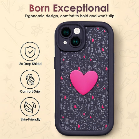 Enflamo for iPhone Matte Back Silicone Cover 3D Designed | Camera Bump Protection