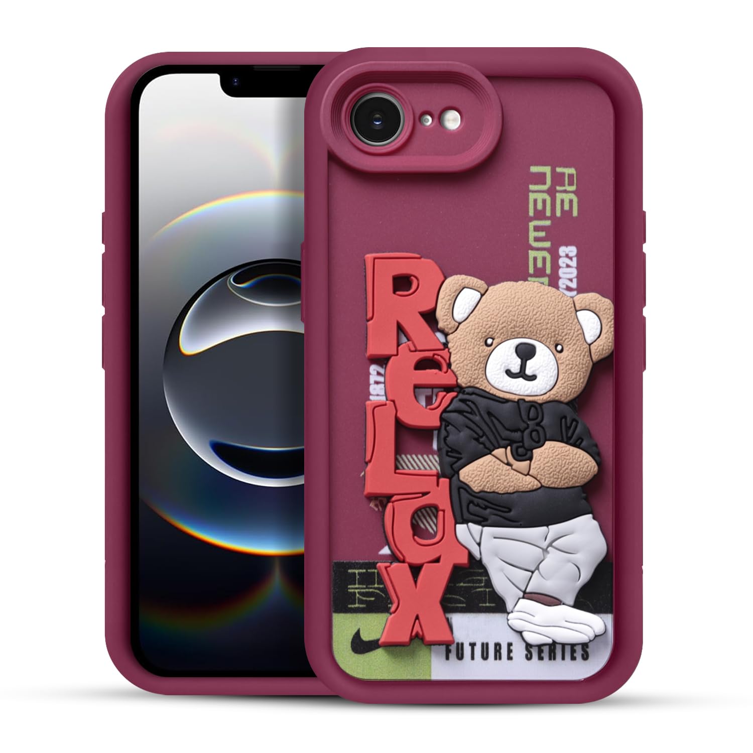Enflamo for iPhone Case Matte Back Silicone Cover 3D Designed | Camera Bump Protection