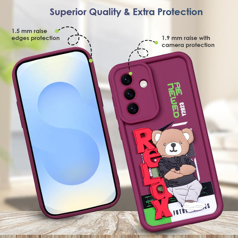 Enflamo for Samsung Galaxy A56 5G Case Matte Back Silicone Cover 3D Designed | Camera Bump Protection