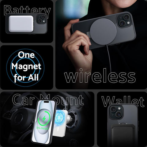 Enflamo Polycarbonate Matte Back Cover Case Stand Magnatic for iPhone | Ultra Hybrid Camera Bump Protection