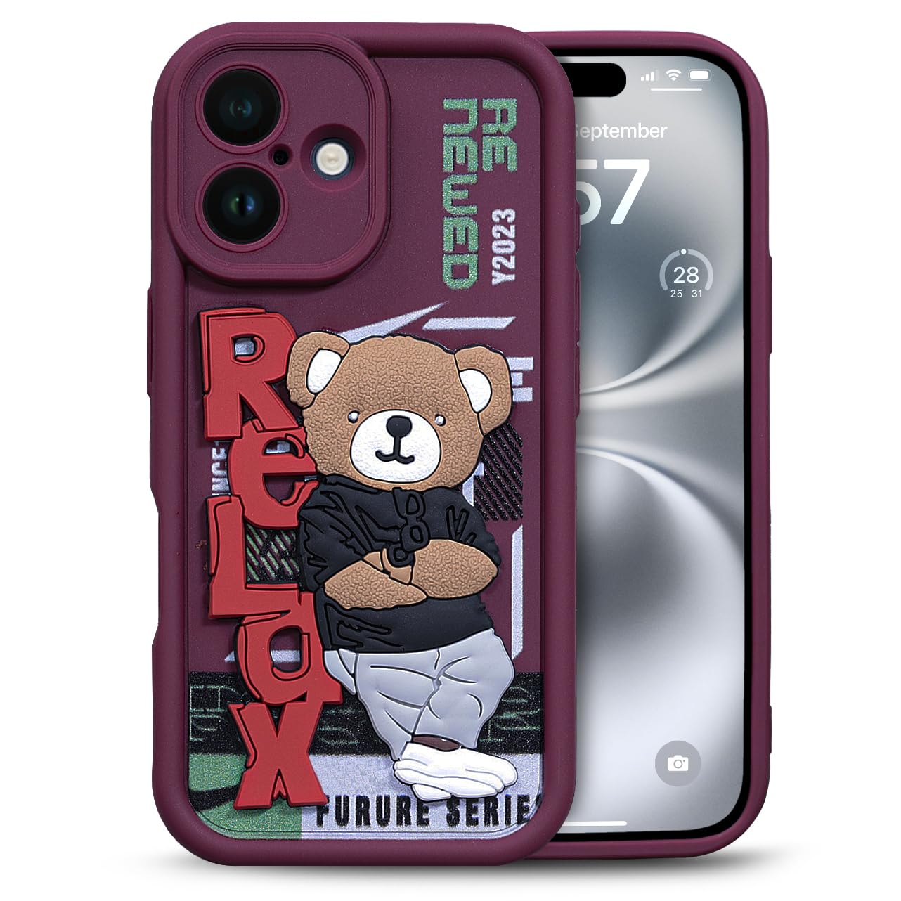 Enflamo for iPhone Case Matte Back Silicone Cover 3D Designed | Camera Bump Protection