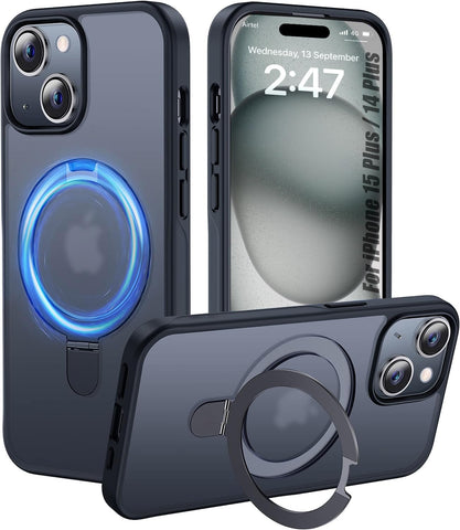 Enflamo Polycarbonate Matte Back Cover Case Stand Magnatic for iPhone | Ultra Hybrid Camera Bump Protection