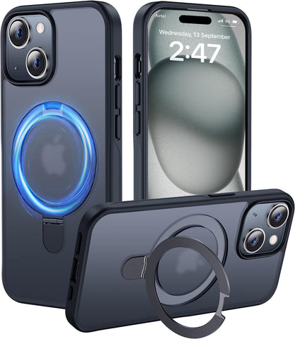 Enflamo Polycarbonate Matte Back Cover Case Stand Magnatic for iPhone | Ultra Hybrid Camera Bump Protection