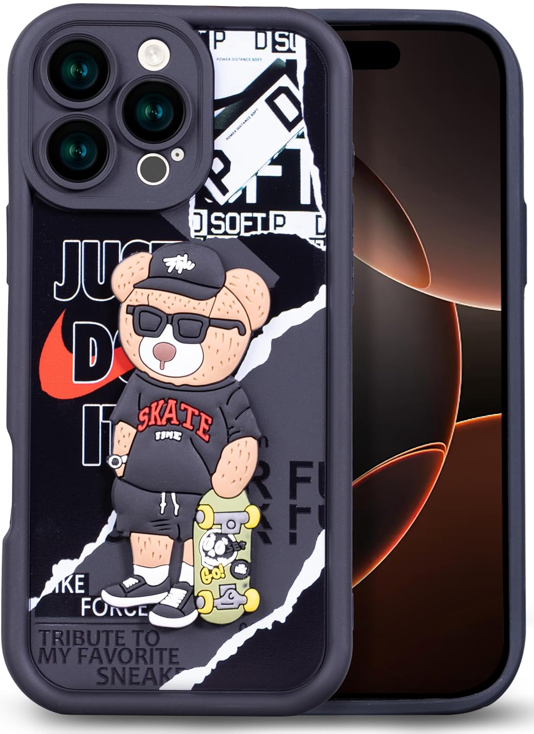 Enflamo for iPhone Case Matte Back Silicone Cover 3D Designed | Camera Bump Protection - Enflamo