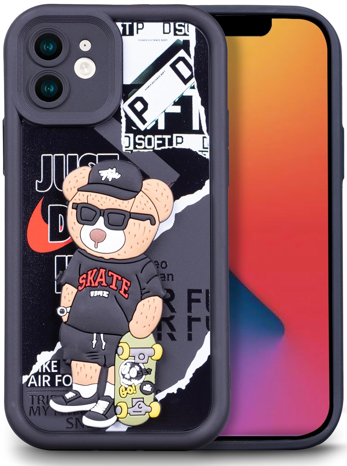 Enflamo for iPhone Case Matte Back Silicone Cover 3D Designed | Camera Bump Protection