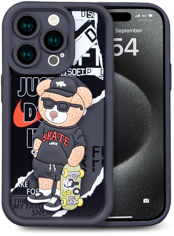 Enflamo for iPhone Case Matte Back Silicone Cover 3D Designed | Camera Bump Protection