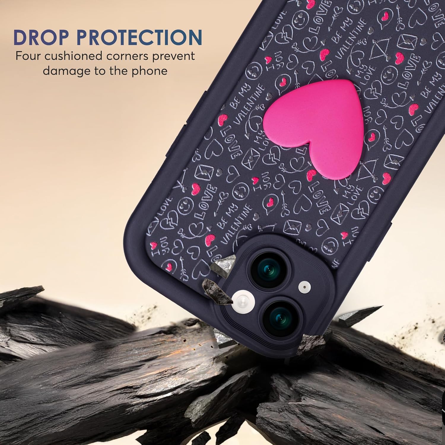 Enflamo for iPhone Matte Back Silicone Cover 3D Designed | Camera Bump Protection