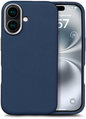 Enflamo for iPhone Genuine Leather Finish Back Cover Case | Magnetic Shockproof Design | Raised Edges for Camera & Screen Protection (Brown)