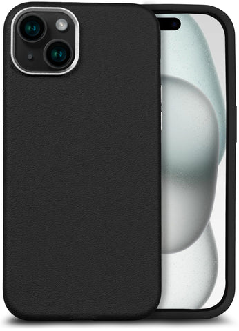 Enflamo for iPhone Genuine Leather Finish Back Cover Case | Magnetic Shockproof Design | Raised Edges for Camera & Screen Protection (Brown)